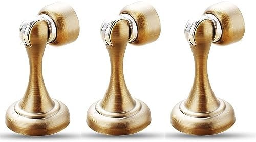 Magnetischer Türstopper, 3 Stück, Türstopper, magnetisch, weiß, gebürstetes Nickel, magnetische Türstopper, Boden-Wandmontage, Edelstahl-Türstopper, Türhalter for Zuhause, Büro, d