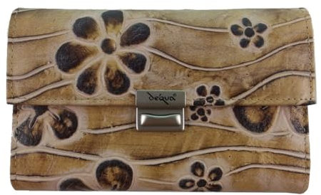 déqua G8 Unikat Geldbörse Blume braun