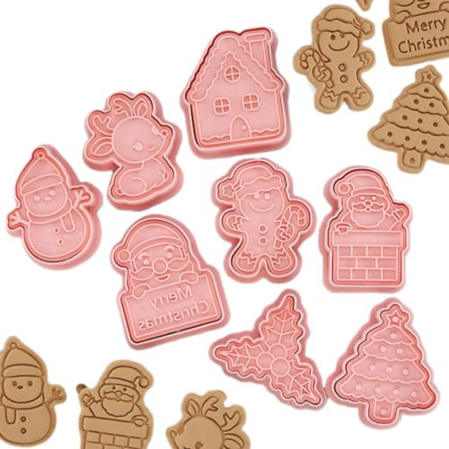 Yealoo 8 Pcs Emporte Pièces Noël,Moule Biscuit Forme Biscuit Noël Plastique