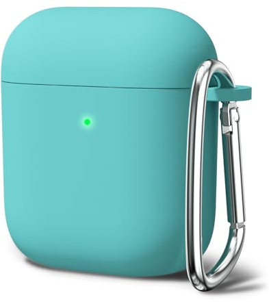 Oakxco for Airpods Case Cover, Silicone Airpods 2nd Generation Case Cute Soft TPU Rubber Gel AirPods 1st Cover for Women Men, Compatible with Apple Airpods 1st/2nd Charging Case, Turquoise