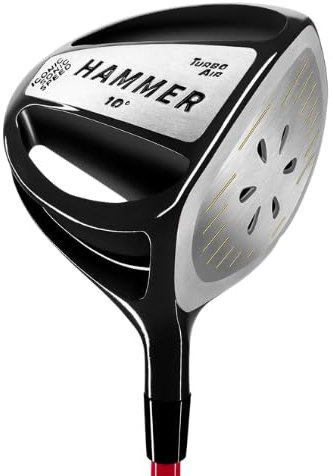 Hammer X Hammer Turbo Air - Distance Golf Driver for Men and Women - 10 Degree Right Handed Golf Club Driver (Black)