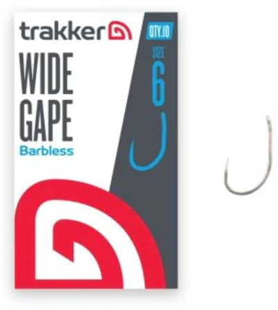 Trakker Wide Gape Haken, ohne Widerhaken, 10 Stück (Größe 6)