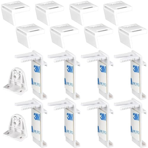 18 Pcs Fixation Store sans Percage, Support de Serrage pour Store Enrouleur, Attache Rideau sans Percage pour Divers Types de Stores, Fenêtre en Bois