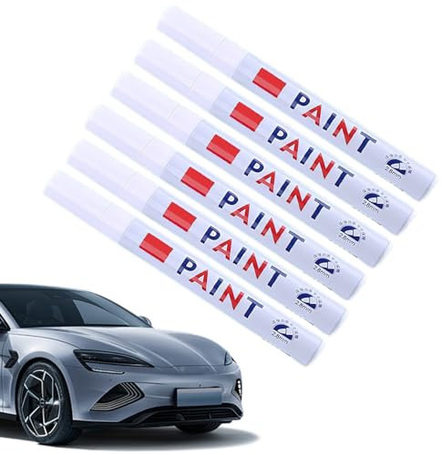 Thoquene 6 Stück Reifenstift Weiß Wasserfest, Permanent Marker Reifen Stift