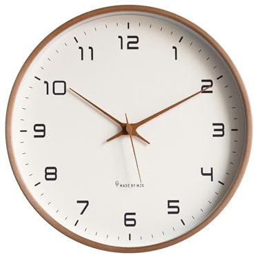 Ergocar Wanduhr, Moderne Stille Ohne Tickende Runde Holzwanduhr Batterie Batterie Angetriebenes Schlafzimmer, Wohnzimmer, Eingang, Küche, Büro