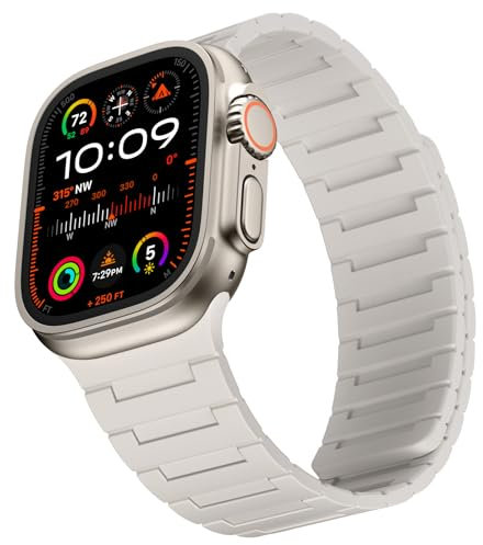 Suphart Compatibile con Cinturino Apple Watch 49/46/45/44/42/41/40/38mm, Cinturini Silicone Magnetico Potente per iWatch Ultra 2 SE Serie 10 9 8 7 6 5 4 (49/46/45/44/42, Galassia)