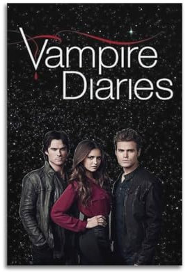 Filmposter The Vampire Diaries, Wand-Collage-Set, Leinwand, Vintage-Leinwandposter, Wandkunst, Dekordrucke, Poster, moderne Leinwandkunst, Bilder für Wohnzimmer, Schlafzimmer, 30 x 45 cm,