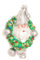 Krebs Glas Lauscha - Weihnachtsdekoration/Christbaumschmuck aus Glas - Wichtel mit Weihanchtskranz - Farbe: Satin Silver/Grün - Größe: ca. 11 cm