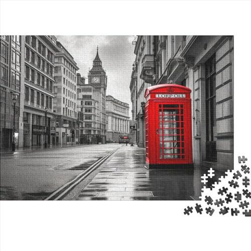 London Street Szene 1000-teiliges Puzzle Für Erwachsene, Mini-Puzzle, Tolles Herausforderndes Puzzle, Schwieriges Mini-Puzzle Mit 1000 Teilen, HeimdekoRatteteion, Kunsthandwerk 1000pcs (75x50cm)