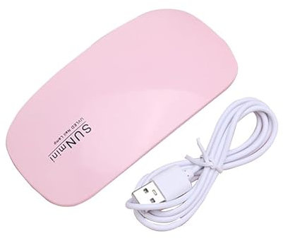 LIWEARE Mini UV LED Nagellampe, Tragbarer Nageltrockner für alle Gelnagellacke, Aushärtungswerkzeug in Mausform Kompakt Leicht mit USB Kabel (Rosa)