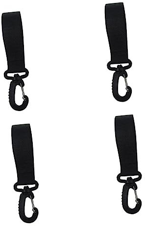 Vaguelly 4pairs Rotation Stroller Hooks Versatile Hanging Clips for Bags Keys and Wallets Easy Installation for Strollers Durable Material Black