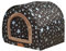 LearnLyrics Caseta para perros de interior con puerta, cálida caseta para el invierno, caseta para perros para climas fríos, con puerta de tela flexible, acogedora cama para cachorros, extraíble,
