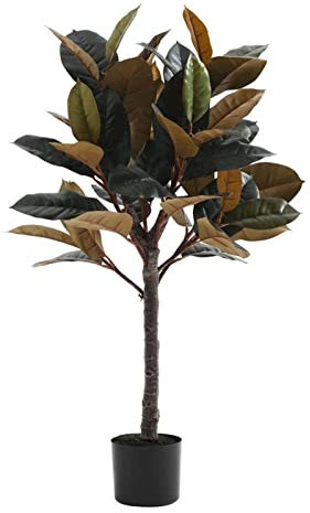 Bonsai für den Schreibtisch, 99 cm, künstlicher Baum, künstlicher Gummibaum mit dichten Blättern, künstlicher Zierbaum im Topf, Dekoration für Zimmer, Schaufenster, Kleiner künstlicher Bonsai