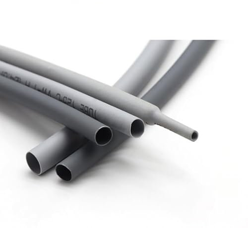 easyhaha Tubo termorestringente Grigio 2:1 con Colla a Doppia Parete, Diametro da 1 a 50 mm, Guaina termorestringente in PE 1 m(4mm)