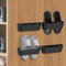 Domemit Schuhhalter Wand Wohnmobil, Schuhorganizer Camping mit Ohne Bohren Selbstklebend oder Bohren, Schuhregal zur Wandmontage, Tür Schuhaufhänger - Kunststoff, Schwarz 4 Stück
