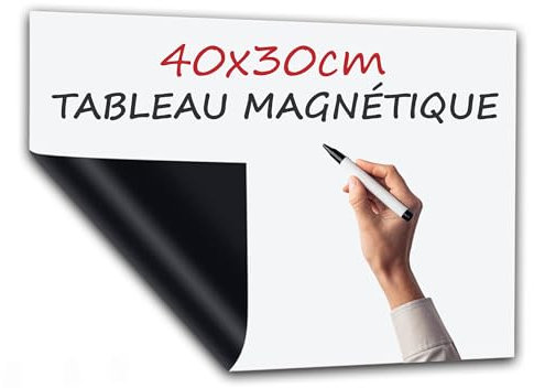 PREVIS Whiteboard-Folie Magnetisch Selbstklebend 40x30cm – Magnetfolie Selbstklebend Stark – Magnettafel für Büro, Zuhause & Schule – Einfach Anzubringen & Rückstandslos Entfernen