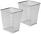 Homeshopa Silver Square Mesh Wastebasket Trash Can, Lightweight & Sturdy Metal Waste Paper Bin, Garbage Rubbish Bin for Bathrooms Kitchens Home Offices Living Room Dorm Rooms