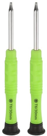 sourcing map 2pcs T6 Torx Mini Screwdriver 3mm Torx Head 87mm Length for Small Appliances Repairs, Yellow Green