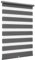 Sekey Doppia tenda a rullo, fissaggio senza fori, per finestre, doppia tenda a rullo, larghezza 65 cm, protezione solare, 65 x 130 cm, grigio scuro
