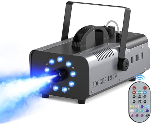 1200W Nebelmaschine 9 RGB 3 in 1 LED Rauchmaschine mit kabelloser tragbar Smoke Machine für Bar Hochzeitsfeiern Disco Party Club Bühnenauftritte Halloween