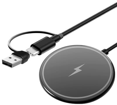 15W Magnetic Wireless Charger Mag-Safe Wireless iPhone Charger QC3.0 Fast Magnetic Phone Chargering for iPhone 16/15/14/13/12 Series/Airpods Dual USB-C/USB-A Ports