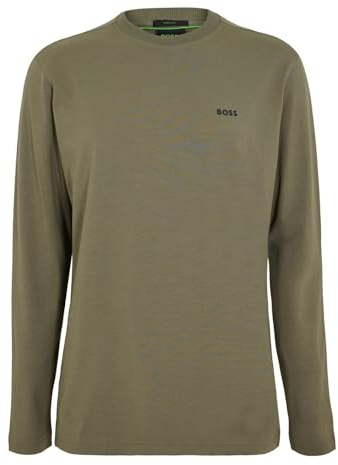 BOSS Mens HBG Long T-Shirt with Iconic Logo Sleeve Cotton Dark Beige 257 M