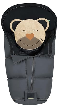 Odenwälder Fußsack Mucki® L‑cs 2.0 – Winter‑Fußsack für Kinderwagen & Buggy, 6‑36 Monate, mit weitenverstellbarem Design, OEKO‑TEX® & BIONIC‑FINISH® ECO anthrazit