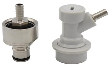 Stainless Steel Carbonation Cap Ball Lock for Homebrew Soda & Beer - 5/16'' Barb for PET Bottles(Cap with Gas)
