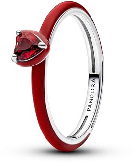 PANDORA Damen-Ring Silber Chakra rot Herz 193088C05