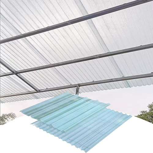 4/6 PCS Panneaux de Toit en Polycarbonate Tole Ondulee Transparente, Panneau Polycarbonate Plaque de Remplacement, Toiture Abri de Jardin(6 PCS,0.9x1.5m/2.95x4.92ft)