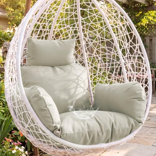 Bocguy Hängesessel Kissen, Wasserdicht Kissen für Hängesessel Outdoor | Hängekorbkissen, Hängeschaukel Polyester Sitzkissen mit Kopfstütze für Rattan Hängeschaukel, Hängekorb, Schaukel Korb