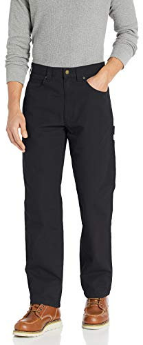 Amazon Essentials Men's Relaxed-Fit Carpenter Utility Trousers with Tool Pockets, Black, 36W / 30L
