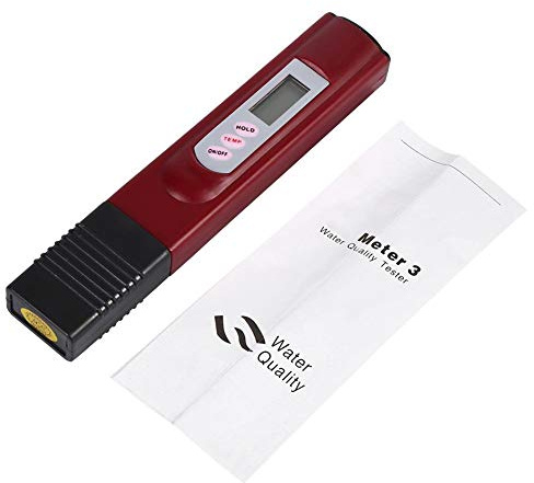 Digital TDS Messgerät Wasserqualität Tester, Handheld TDS Meter Tester mit LCD Anzeige Messbereich 0-9990ppm, Wassertester für Trinkwsser Schwimmbad Pool Aquarium Spas(Rot)
