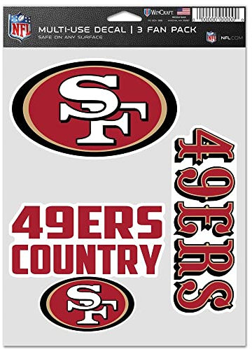Wincraft NFL Aufkleber Multi 3er Set 20x15cm - San Francisco 49ers
