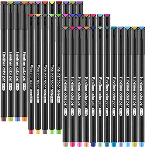 GOLDGE 36 Farben Filzstift Fineliner Stiften Filzstifte 0.4mm Spitze Hakenlinienstift Malstift für Kalligraphie Skizzen Schreiben Illustrationen Unterschriften Comics Zeichenwerk