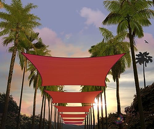 Amgo Sonnensegel, rechteckig, 95 % UV-Schutz, für Garten, 3 x 50 m, Rot