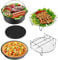Air Fryer Accessories Set, 5 Pcs Air Fryer Accessory Kit Fits 3.7QT-5.8QT for 7 Inch Air Fryer with Round Non-Stick Cake Pan, Pizza Pan, Metal stand,Multifunctional grill,Silicone mat