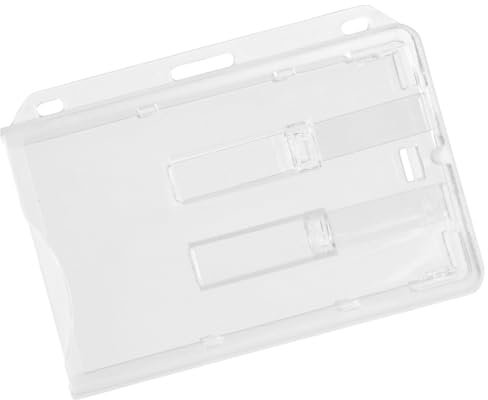 Dönges Ausweis-/Kartenhalter matt, Querformat (Ausweis- Ausweishalter Kartenhalten Ausweisclip Ausweiskartenhalter Namensschildhülle Namensschild Kartenhalter)