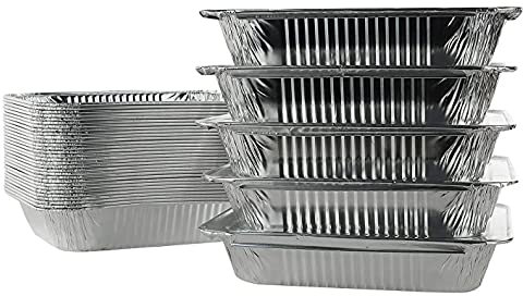 WSHA Pentole da tavola USA e Getta in Alluminio a Vapore Profondo con coperchi a Scatto per cuocere, conservare, congelare, 27 x 31 x 4 cm,500pcs