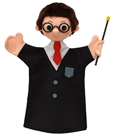 Handpuppe Märchenfigur Zauberer 27 cm, Ideal für Puppentheatre und Rollenspiele, für Kinder Baby Jungen Mädchen