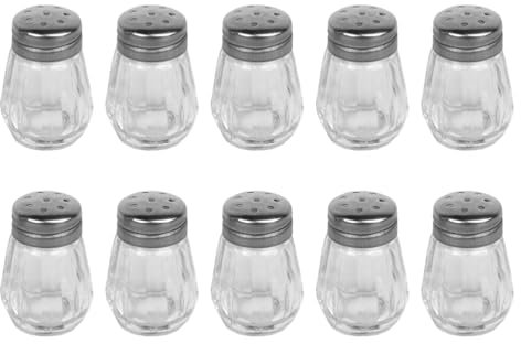 Housoutil Mini-Salzstreuer, 10 Stück Salz Und Pfefferstreuer, Mini-Salzstreuer Aus Glas, Salzstreuer Mit Deckel, Kleiner Salzstreuer Eignet Sich Für Gruppenessen, Geschäfte, Restaurants, Camping