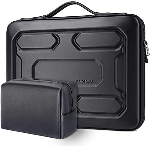 DOMISO 15.6 inch Laptop Sleeve with Pouch Shockproof Waterproof EVA Protective Case for 15.6 Yoga 720 IdeaPad 310 320 ThinkPad T570/Dell Inspiron 15/HP Envy 15/15.6 Notebooks,Black