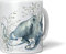 Paul Sinus Dekorative Tasse mit schönem Motiv Oktopus Aquarell Pflanzen Wasserfarben Kunstvoll Einzigartig