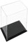 MEEC Vitrine acrylique transparente, boîte de comptoir de montage avec base noire, vitrine de protection anti-poussière pour figurines d'action, jouets à collectionner (20x15x35CM)