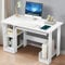 Blisswood Home Office Desk, White Computer Desk With Shelves & Sliding Keyboard Tray PC Laptop Table For Writing Workstation Bedroom Study Furniture (90 x 50 x 75CM)