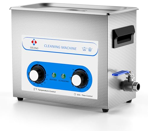 JIEJING - 6.5L Ultrasonic Cleaner with Knob Control, Ultrasonic Cleaner for Carburetor Glass Parts