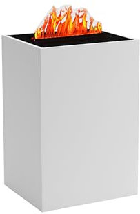 KAMINLICHT Wasserdampf Kamin RILKE (Standkamin) - Elektrokamin mit realistischen LED 3D-Flammen, Knistereffekt & Fernbedienung, 54x80x46 cm - Opti-Myst 400 Elektro Kamin, Weiß