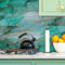 Piastrelle Adesive Cucina 30X30 Verde Nerastro - Marmo - Moderno - Adesivi per Piastrelle - 10 Pezzi