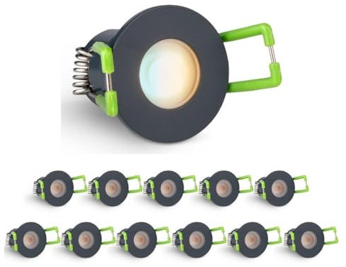 3W Mini LED Spots CCT Farbwechsel Warm-Neutral-Kalt-Weiß, Farbtemperatur einstellbar + Dimmbar über Funk & Wifi, smarthome Einbaustrahler IP65 Schutz für Innen- und Außen (Anthrazit, 12x Minispot)