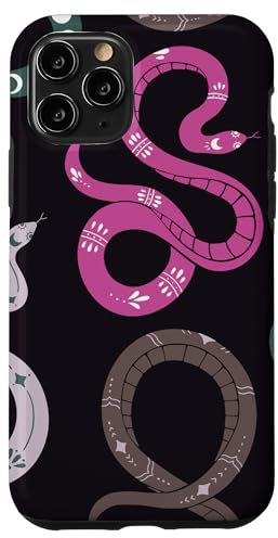 Hülle für iPhone 11 Pro Snake Pattern Cute Pink Snake Design with Snakes,Black Snake